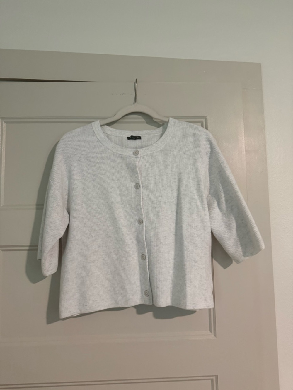 wild fable Light Gray Cropped Button Cardigan